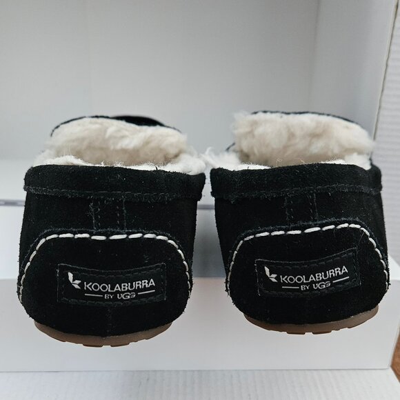 Koolaburra by UGG Moccasin Slippers Womens 7 Black Suede Lezy Faux Fur - Picture 6 of 7